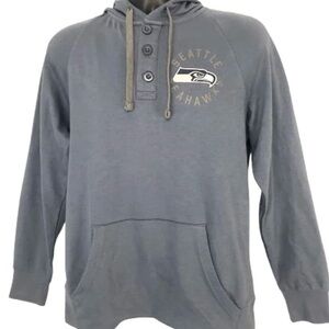 NWT Seattle Seahawks Gray Hoodie sweatshirt with buttons size L